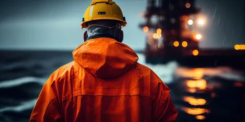 BSD Ulm Brandschutz Dienstleistungen - Mann mit Helm und Jacke von hinten 